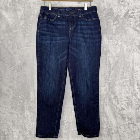 Talbots Jeans Womens 8P Dark Wash Boyfriend Petite Stretch Flattering Pockets - Picture 1 of 9